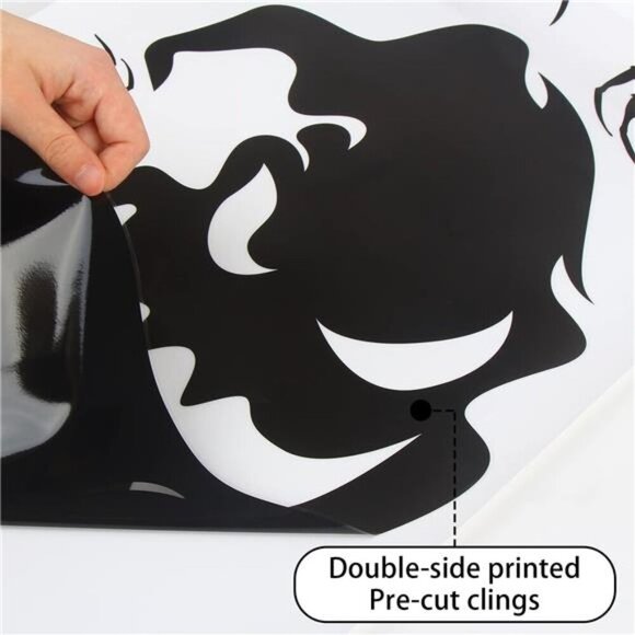 Halloween WindowCling Sticker,4Sheet Giant Spooky Monster Silhouette WindowDecal - Picture 2 of 7